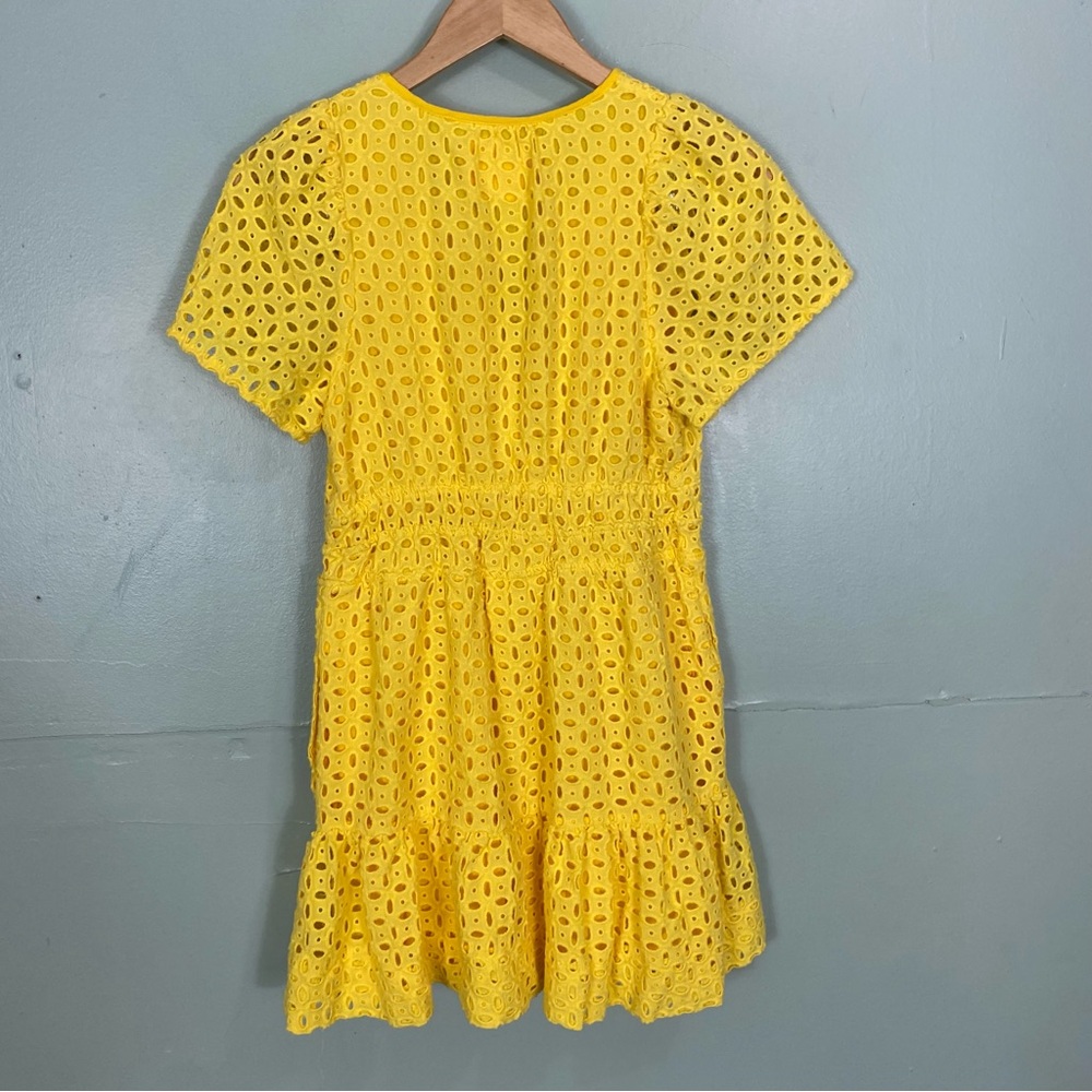 Anthropologie Maeve The Somerset Mini Eyelet Dress‎ Yellow Size Medium Petite - Picture 6 of 8